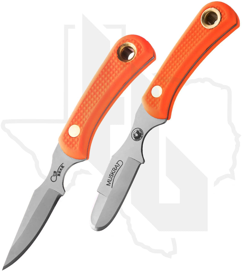 Knives of Alaska Muskrat/Cub Bear Combo 00096FG - Orange Suregrip