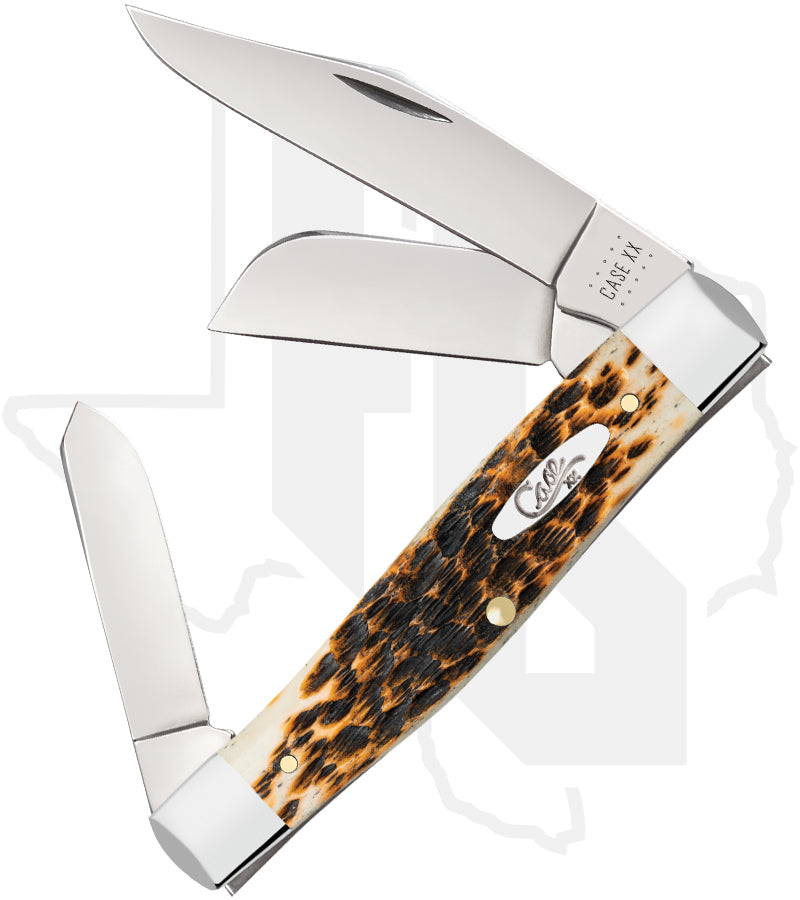 W.R. Case Large Stockman 00204 - Amber Bone, Peach Seed Jig (6375 CS)