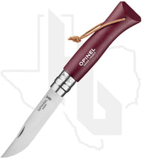 Opinel No.8 Colorama 002213 - Stainless Steel, Burgundy