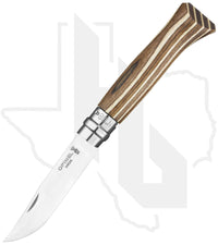 Opinel No.8 002388 - Stainless Steel, Brown Laminated Birch