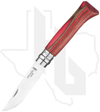 Opinel No.8 002390 - Stainless Steel, Red Laminated Birch
