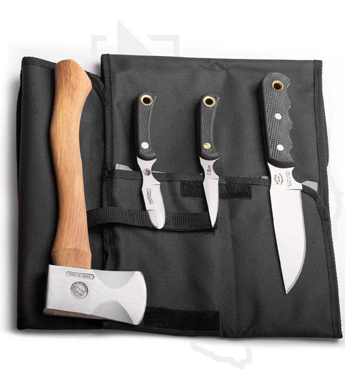 Knives of Alaska Hunter's Pro Pack 00250FG - American Red Hickory, Black Suregrip