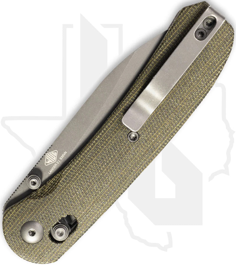 KNAFS Lander 2 KNAFS-00274 - Green Micarta, Moondust