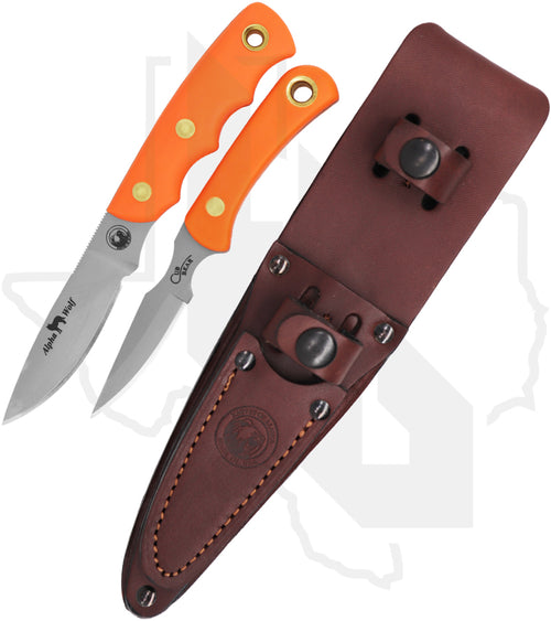 Knives of Alaska Alpha Wolf/Cub Bear Combo 00360FG - Orange Suregrip