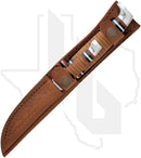 W.R. Case Leather Hunter Two Knife Hunting Set w/ Leather Sheath 00372  - Stacked Leather Handles (M3FINN SS & 316-5 SS)