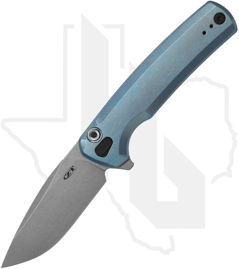 Zero Tolerance 0044BLU - Stonewashed Blue Titanium, Working Finish