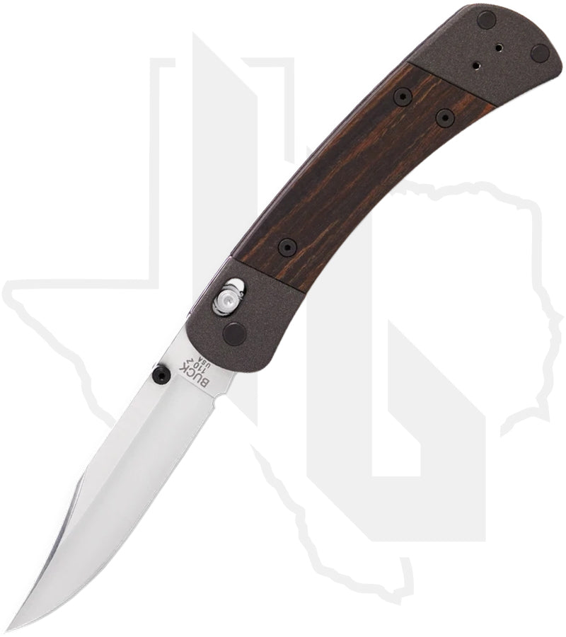 Buck 110 Folding Hunter Crossbar Elite 0110BRS18 - Ebony, Cobalt Cerakote Aluminum
