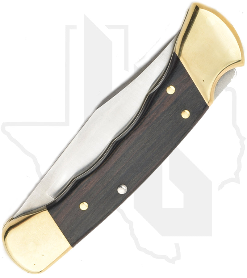 Buck 110 Folding Hunter 0110BRSFG - Finger Grooves, Ebony, Brass