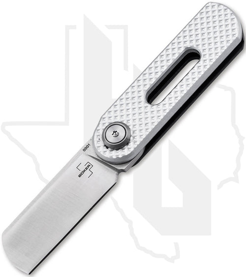 Boker Plus Ovalmoon Swivel 01BO498 - Silver & Black Textured Aluminum