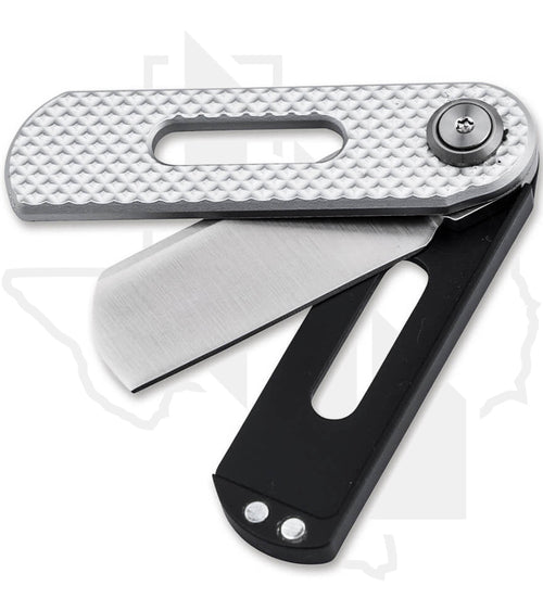 Boker Plus Ovalmoon Swivel 01BO498 - Silver & Black Textured Aluminum