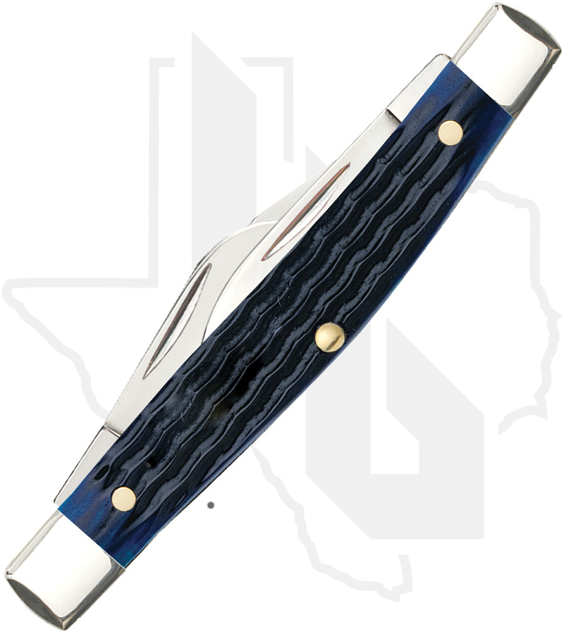 W.R. Case Medium Stockman 02806 - Blue Bone, Rogers Corn Cob Jig (6344 SS)