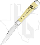 W.R. Case Trapper 06089 - Yellow Synthetic, Smooth, Dont Tread on Me (3254 SS)