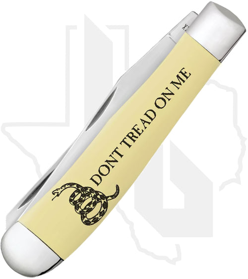 W.R. Case Trapper 06089 - Yellow Synthetic, Smooth, Dont Tread on Me (3254 SS)