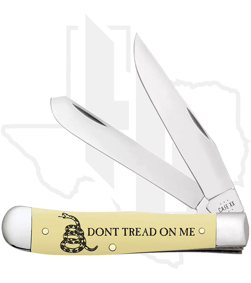 W.R. Case Trapper 06089 - Yellow Synthetic, Smooth, Dont Tread on Me (3254 SS)