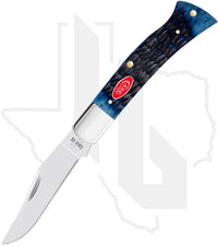 W.R. Case Axe Handle 06888 - Navy Blue Bone, Rogers Jig (BR61135 SS)
