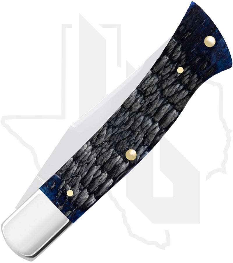 W.R. Case Axe Handle 06888 - Navy Blue Bone, Rogers Jig (BR61135 SS)