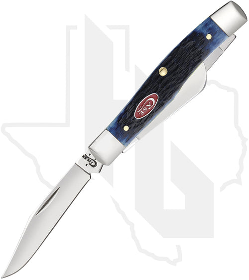 W.R. Case Medium Stockman 07049 - Navy Blue Bone, Rogers Jig (63032 SS)