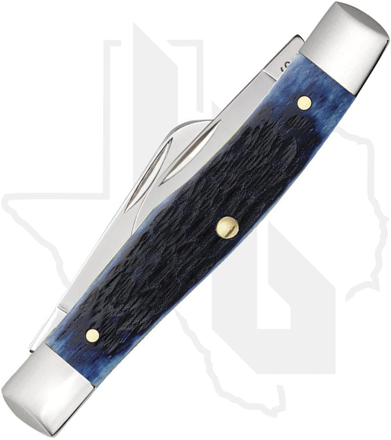W.R. Case Medium Stockman 07049 - Navy Blue Bone, Rogers Jig (63032 SS)