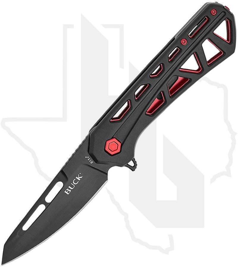 Buck Trace Ops 0811BKS - Black/Red Aluminum