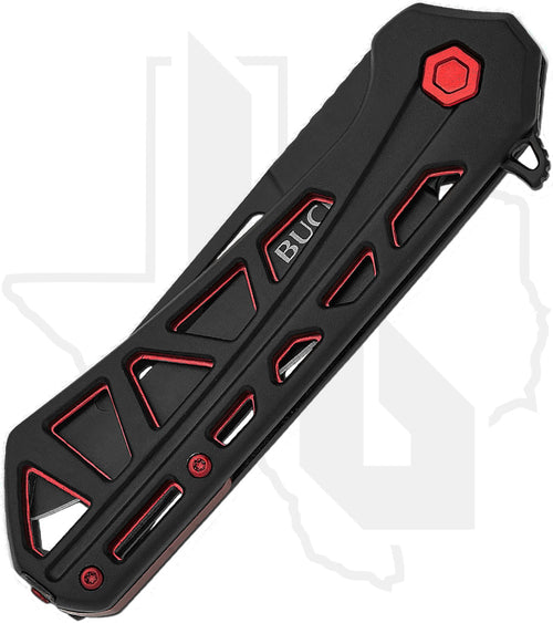 Buck Trace Ops 0811BKS - Black/Red Aluminum
