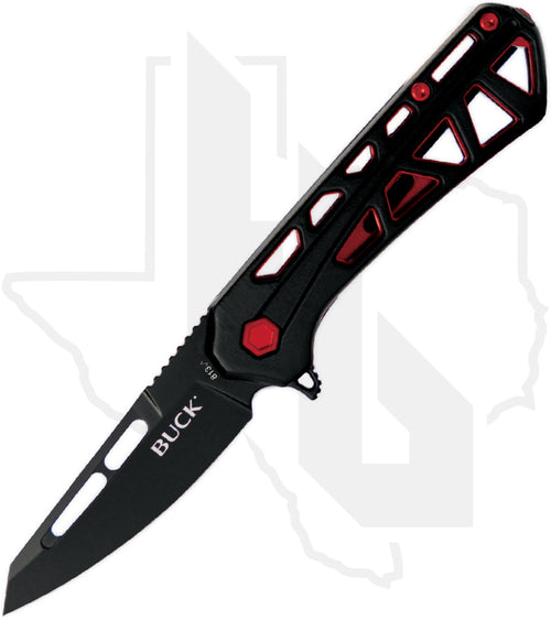 Buck Mini Trace Ops 0813BKS - Black/Red Aluminum