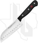 Wusthof Gourmet 5 in. Santoku 1025046014 - Black, Hollow Edge