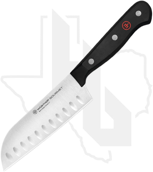 Wusthof Gourmet 5 in. Santoku 1025046014 - Black, Hollow Edge