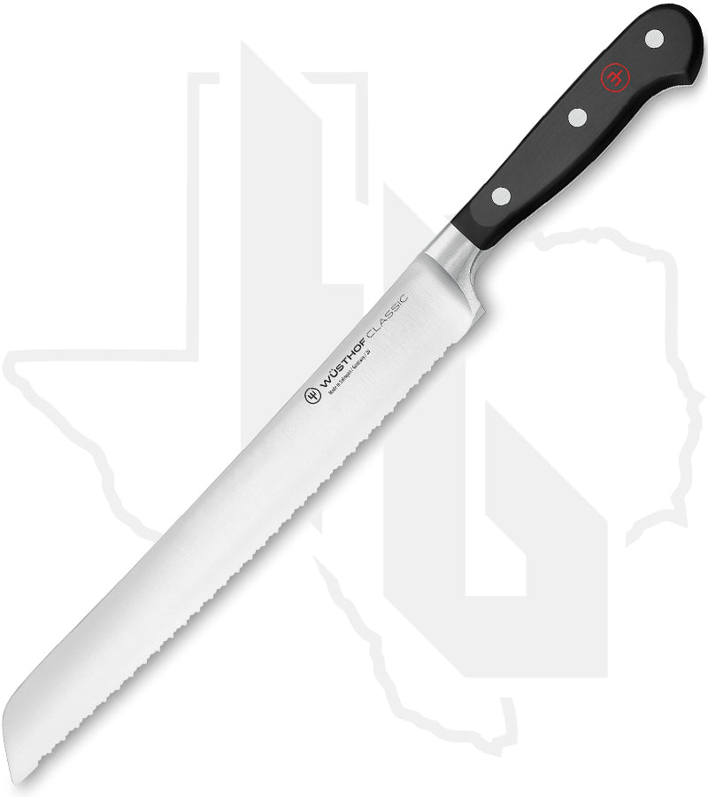 Wusthof Classic 9 in. Double Serrated Bread Knife 1040101123 - Black