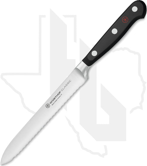 Wusthof Classic 5 in. Serrated Utility Knife 1040101614 - Black