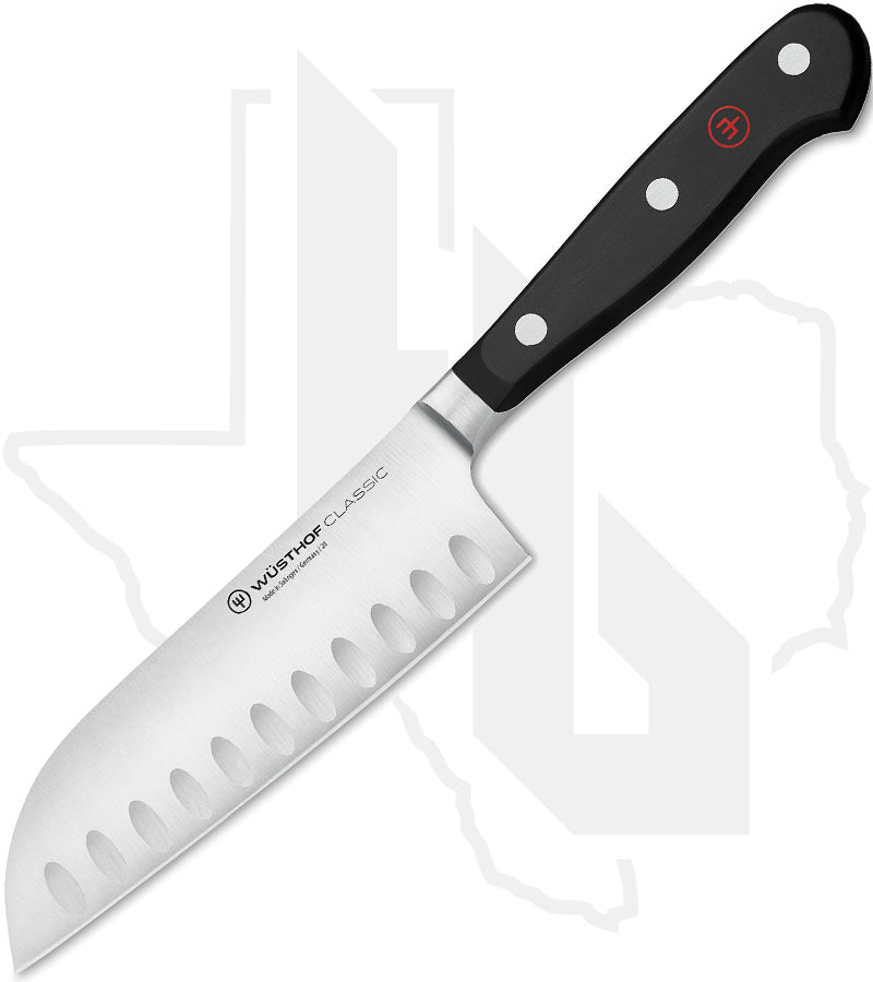 Wusthof Classic 5 in. Santoku 1040131314 - Black, Hollow Edge