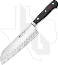 Wusthof Classic 7 in. Santoku 1040131317 - Black, Hollow Edge
