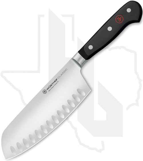 Wusthof Classic 7 in. Chai Dao Knife 1040135617 - Black, Hollow Edge