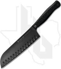 Wusthof Performer 7 in. Santoku 1061231317 - Black Polymer, DLC, Hollow Edge