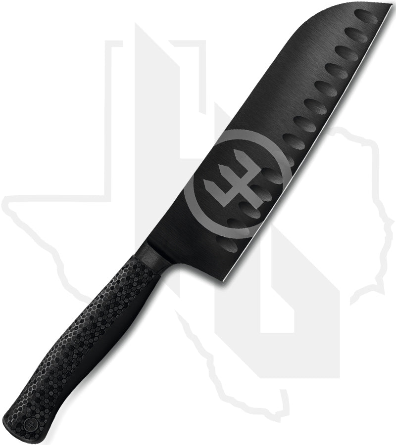 Wusthof Performer 7 in. Santoku 1061231317 - Black Polymer, DLC, Hollow Edge