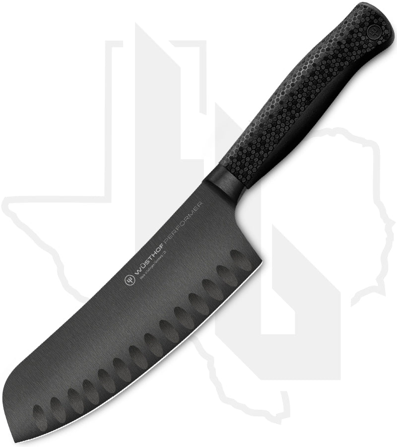 Wusthof Performer 7 in. Rotoku 1061237317 - Black Polymer, DLC, Hollow Edge