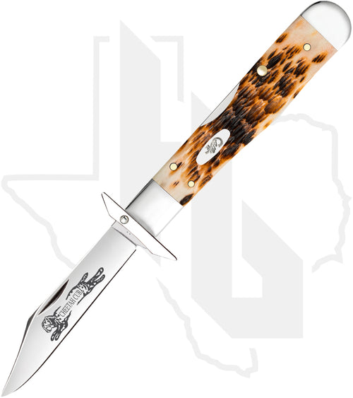 W.R. Case Cheetah Cub 10812 - Amber Bone, Peach Seed Jig (611 1/2L SS)