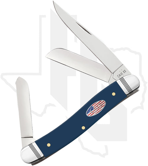 W.R. Case Medium Stockman 10863 - Navy Blue Synthetic, Smooth (4318 SS)