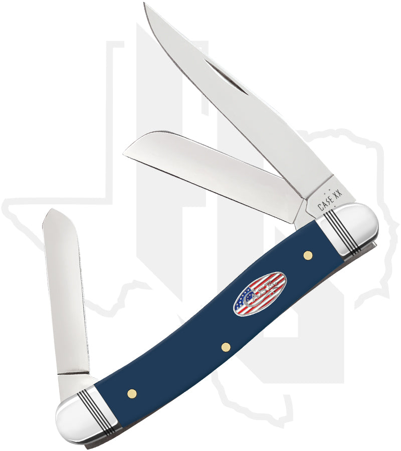 W.R. Case Medium Stockman 10863 - Navy Blue Synthetic, Smooth (4318 SS)