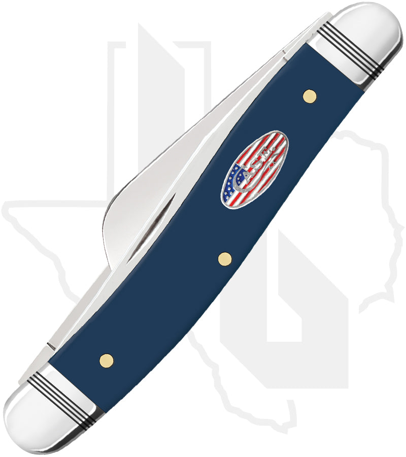 W.R. Case Medium Stockman 10863 - Navy Blue Synthetic, Smooth (4318 SS)