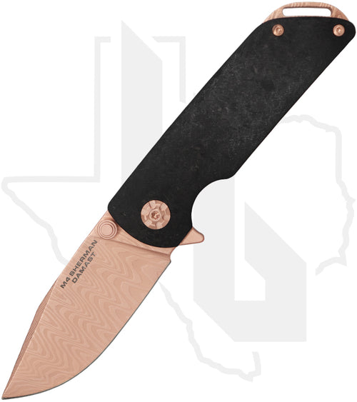 Boker M4 Sherman 110118DAM - Rose Gold Damascus, Titanium, Carbon Fiber