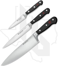 Wusthof Classic 3 Pc Chef's Knife Set 1120160301 - Black