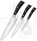 Wusthof Classic Ikon 3 Pc Chef's Knife Set 1120360303 - Black