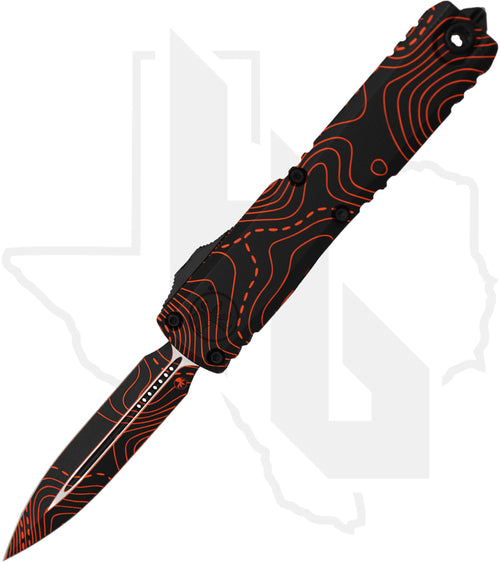 Microtech Signature Series Gen IV Ultratech 11224-1TPBKORCS - Double Edge, Black/Orange Topographic