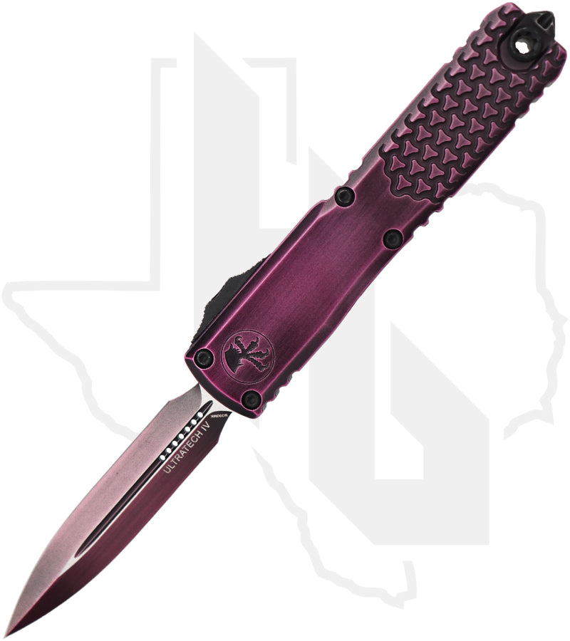 Microtech Gen IV Ultratech 11224HT-1PUAA - Double Edge, Half Tri-Grip, Purple Abrasion