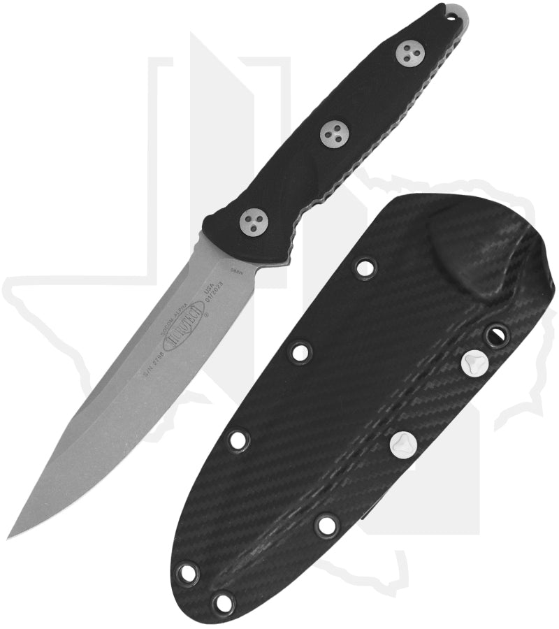 Microtech Socom Alpha 113-10AP - Single Edge, Apocalyptic, Black G-10