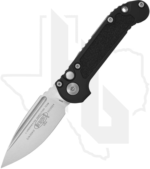 Microtech Gen III LUDT 1135-10 - Single Edge, Stonewashed, Black Aluminum