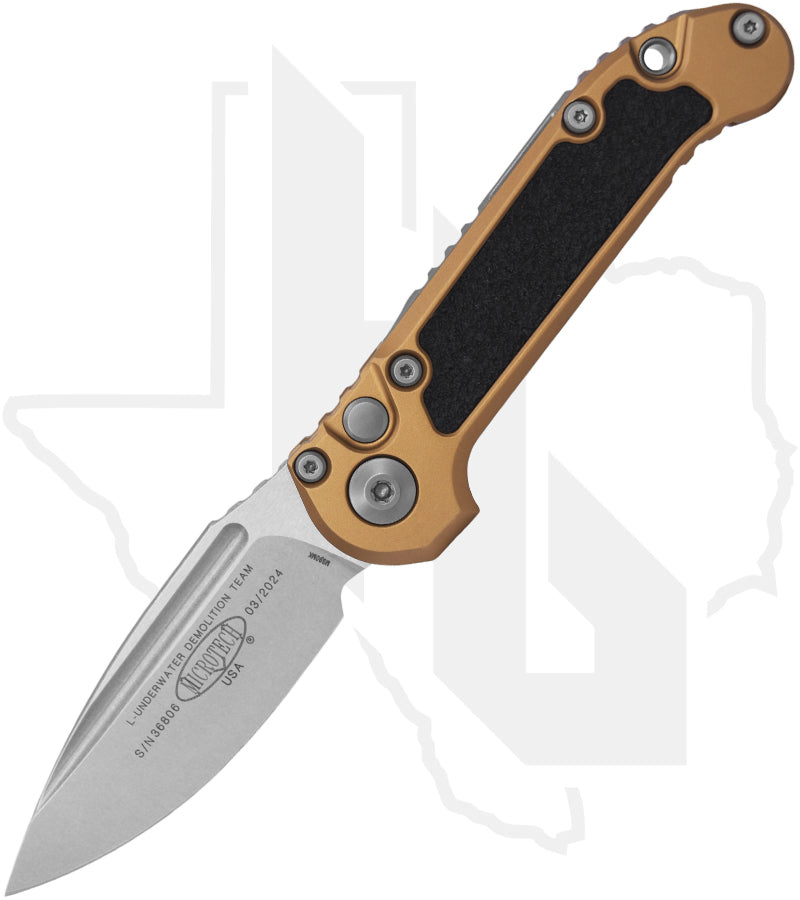 Microtech Gen III LUDT 1135-10TA - Single Edge, Stonewashed, Tan Aluminum