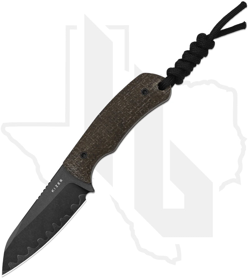 Kizer Field Mouse 1135A2 - GID Canvas Micarta, Acid Washed
