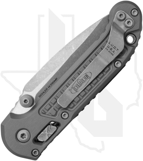 Microtech LUDT Ram-Lok 1135RL-10APFRNC - Single Edge, Apocalyptic, Frag Pattern Natural Clear Aluminum