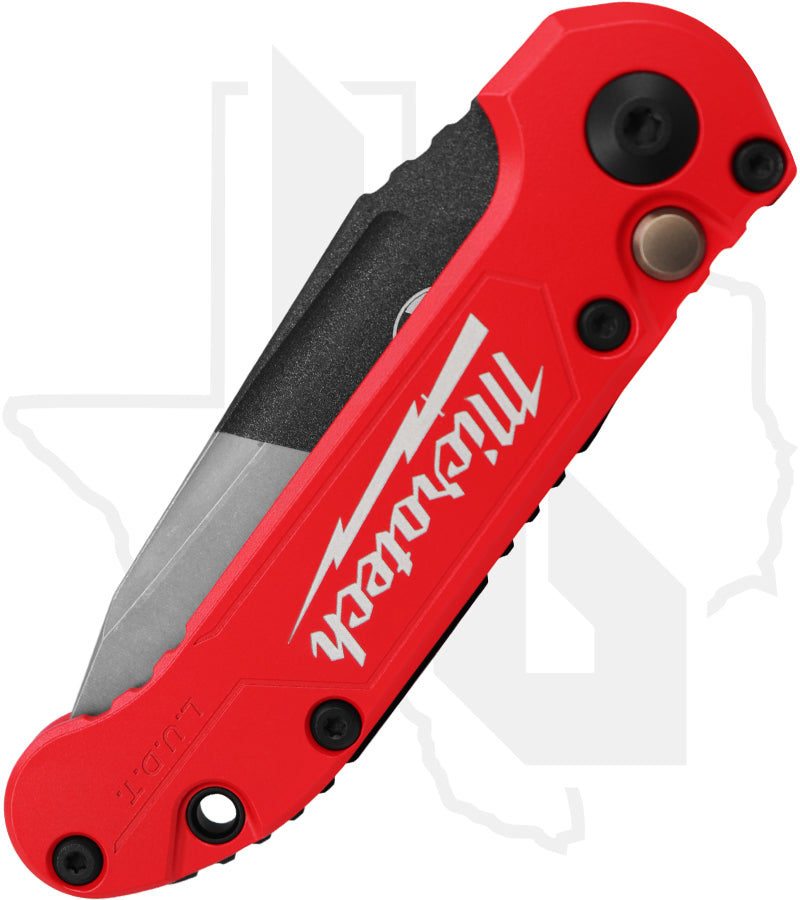 Microtech Signature Series Gen III LUDT 1136-1MWS - Tanto Edge, Apocalyptic/Cerakote, Milwaukee Red Aluminum